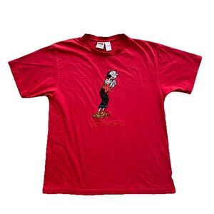 Vintage 90s Olive Oyl T Shirt Popeye XL Embroidered Y2K Cartoon Red